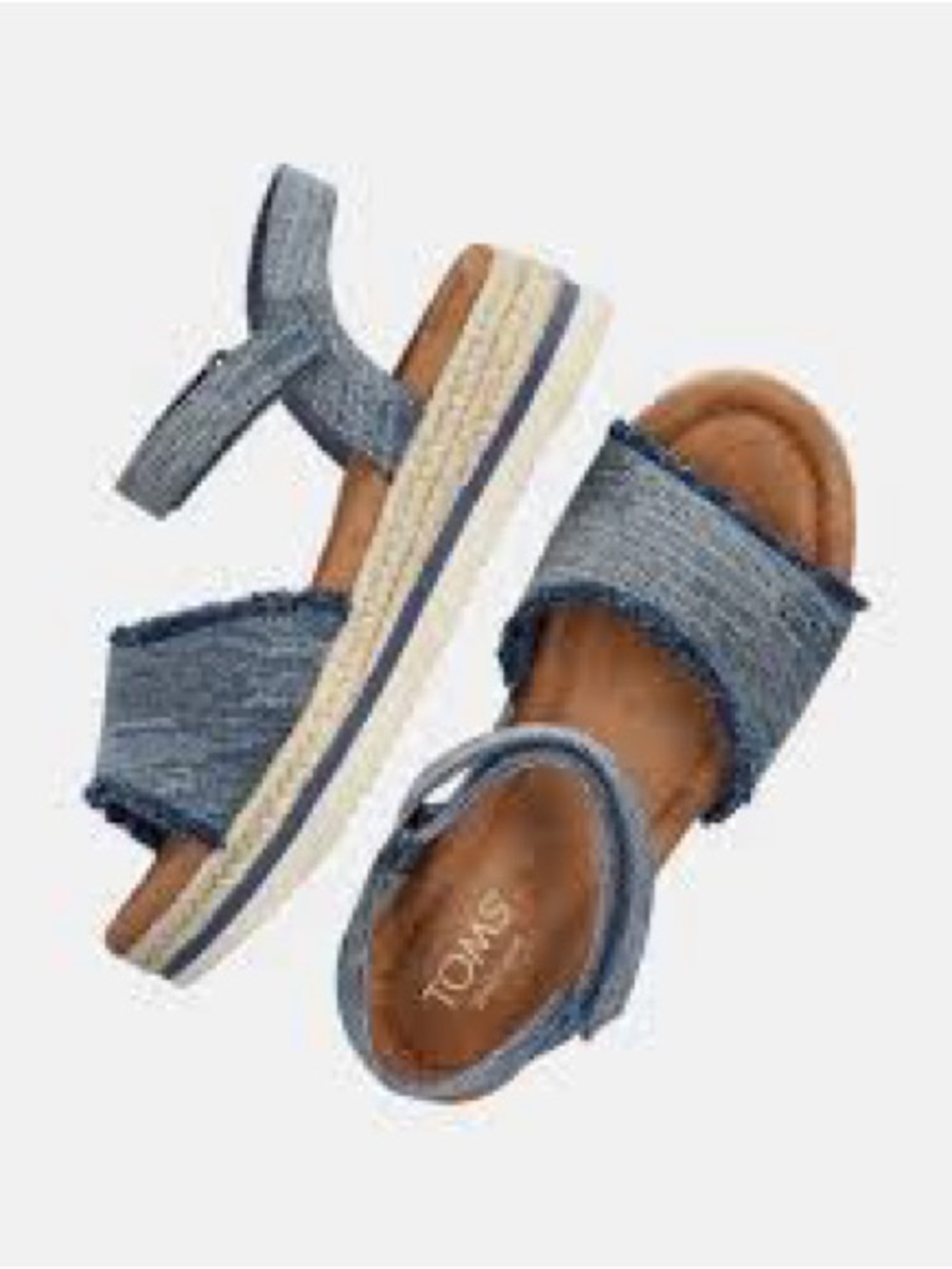 TOMS Diana Sandal Dark Sky Textured Denim - Picture 2 of 8